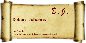 Dobos Johanna névjegykártya